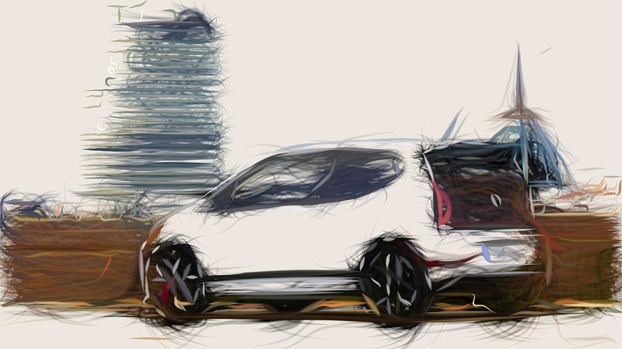 Volkswagen Up GTI Drawing #2 Digital Art by CarsToon Concept