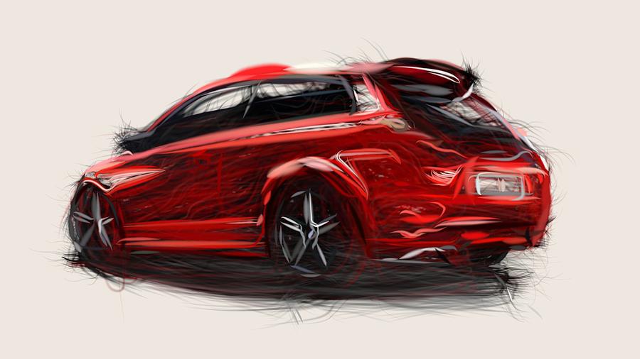Volvo C30 R Draw #1 Digital Art by CarsToon Concept