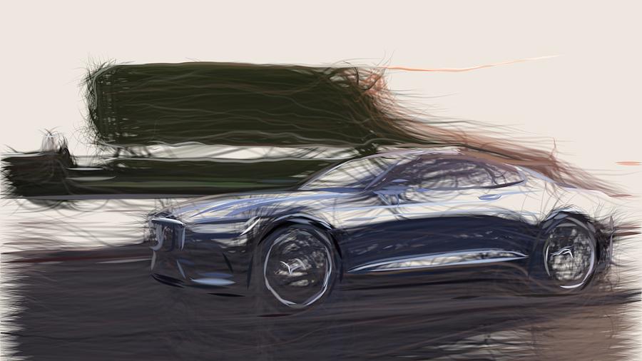 Volvo Coupe Drawing #2 Digital Art by CarsToon Concept