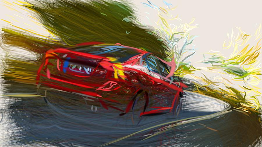 Volvo S60 R Drawing #2 Digital Art by CarsToon Concept