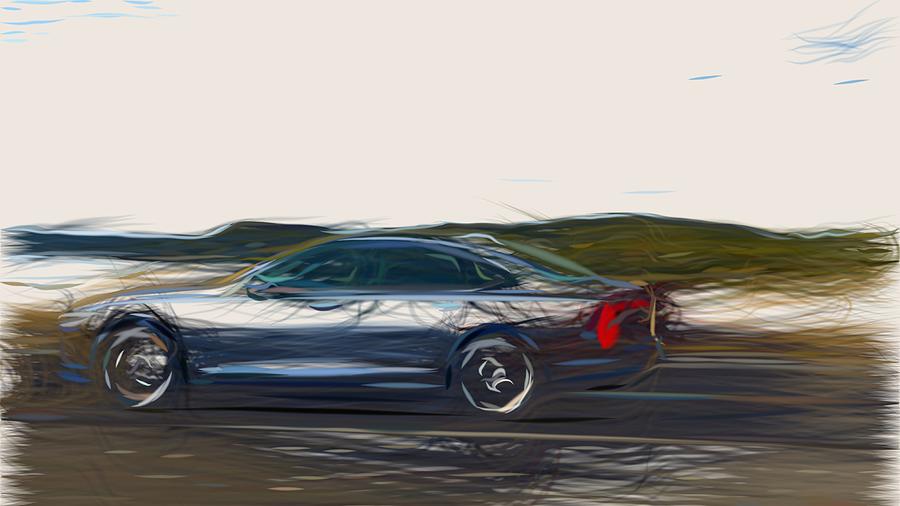 Volvo S90 Drawing #2 Digital Art by CarsToon Concept