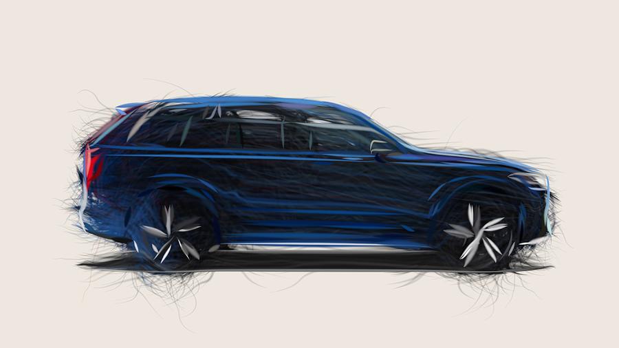 Volvo XC90 R Draw #1 Digital Art by CarsToon Concept