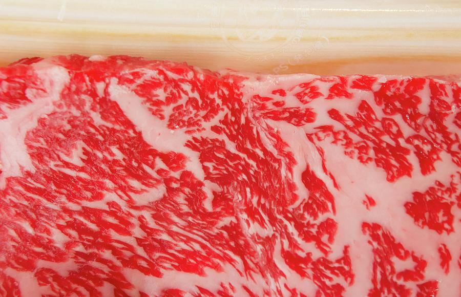 Wafer-thin Sliced Wagyu Beef close-up #1 Photograph by Schindler, Martina