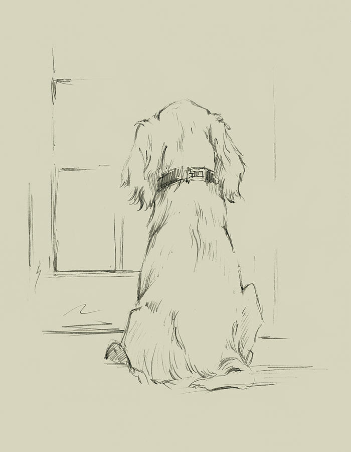 Dog Painting - Waiting For Master I #1 by Ethan Harper