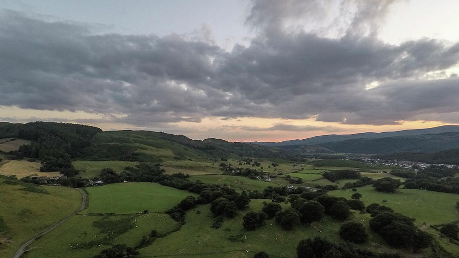 Wales Uk Sunset By Drone Photograph
