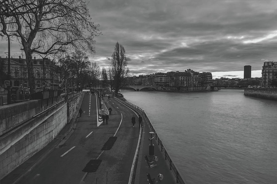 Paris Photograph - Walking Along The Seine At Sunset #1 by Mountain Dreams