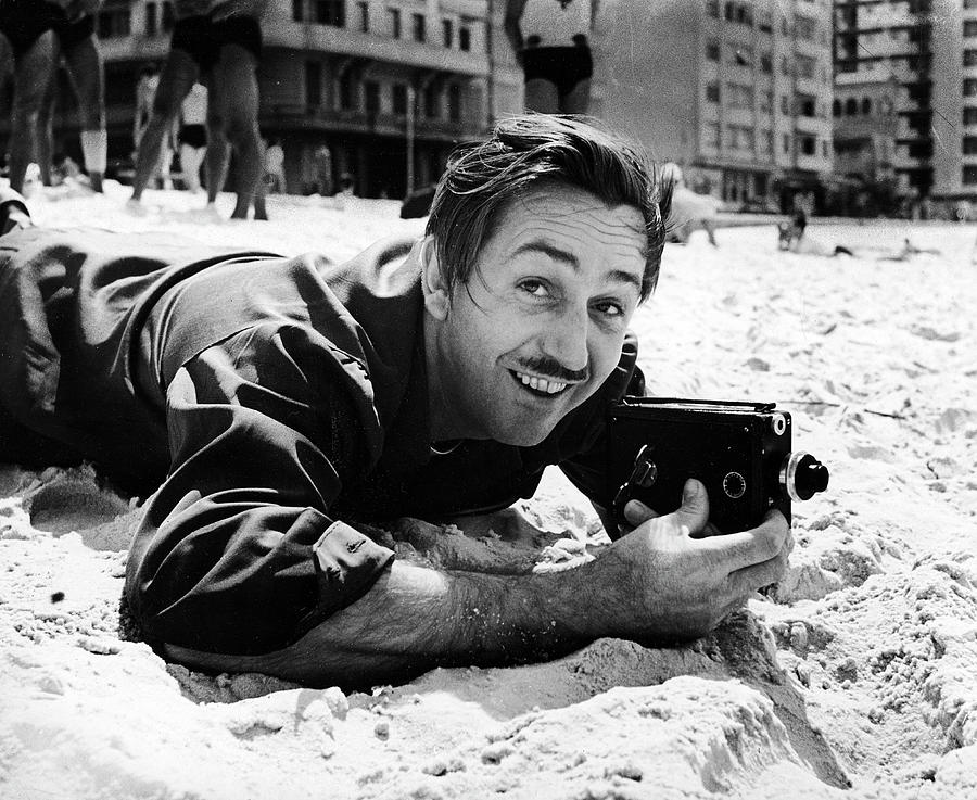 Black And White Photograph - Walt Disney On Copacabana Beach #1 by Hart Preston