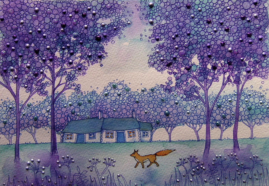Tree Painting - Wandering Fox #1 by Angie Livingstone