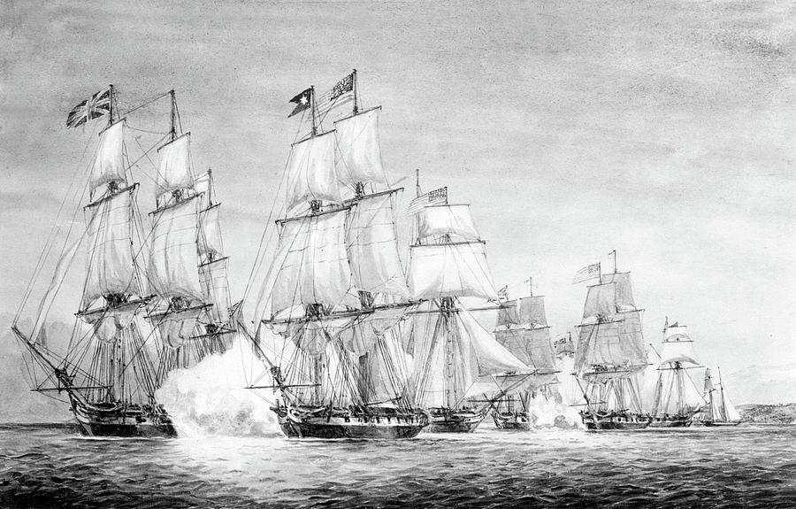 1813 Photograph - War Of 1812, Battle Of Lake Erie, 1813 #1 by Science Source