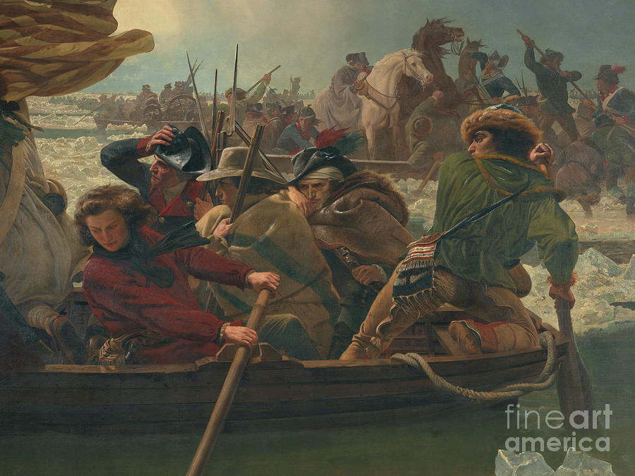 Washington Crossing The Delaware River Detail Painting By Emanuel