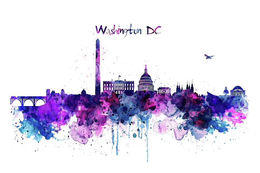Washington DC Skyline  #1 Painting by Marian Voicu