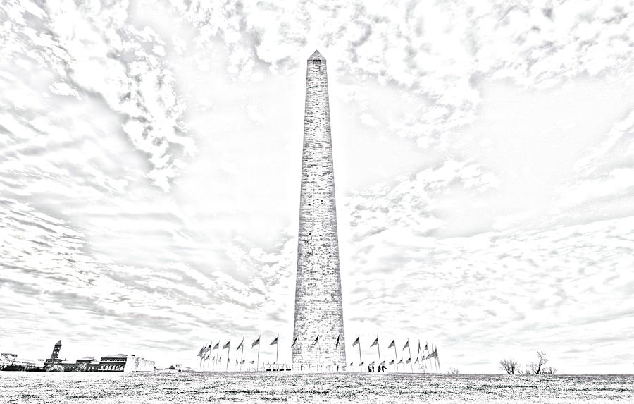 Washington Monument Drawing Digital Art by Craig Fildes Fine Art America