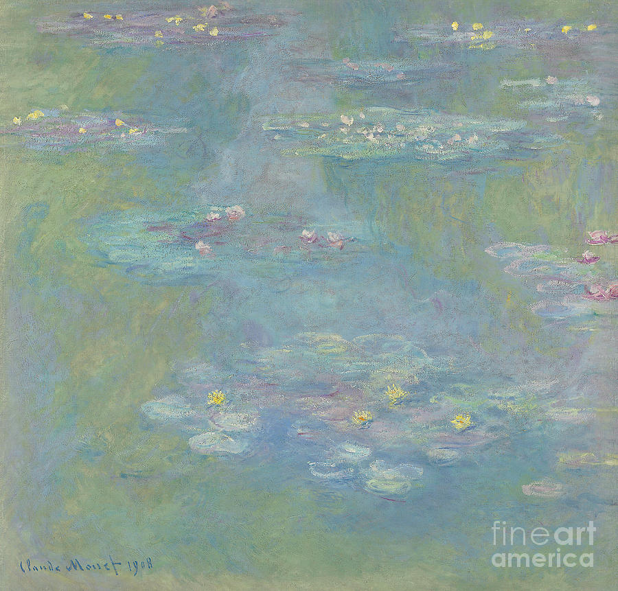 Water Lilies; Nympheas, 1908 Painting by Claude Monet - Fine Art America