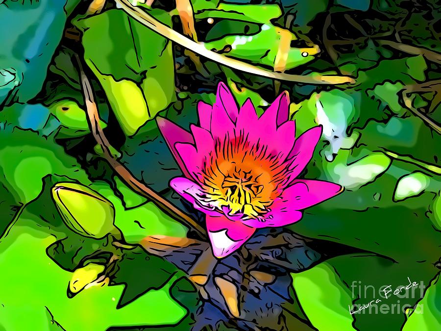 Water Lily #3 Digital Art by Laura Forde