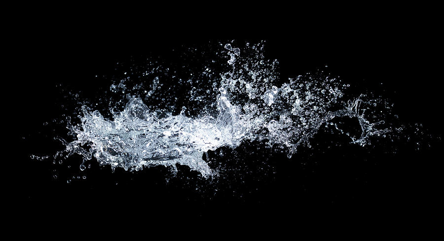 Water Splash In Midair On Black #1 Photograph by Biwa Studio