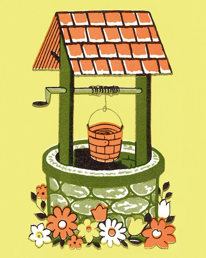 Vintage Drawing - Water Well #1 by CSA Images