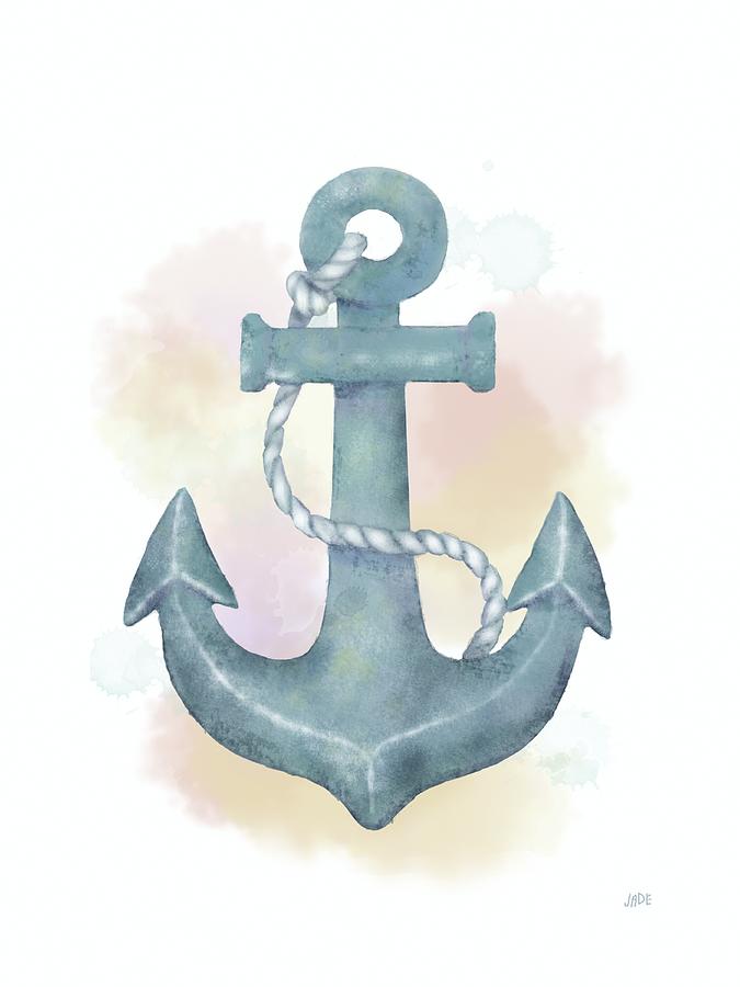 Transportation Painting - Watercolor Anchor #1 by Jade Reynolds