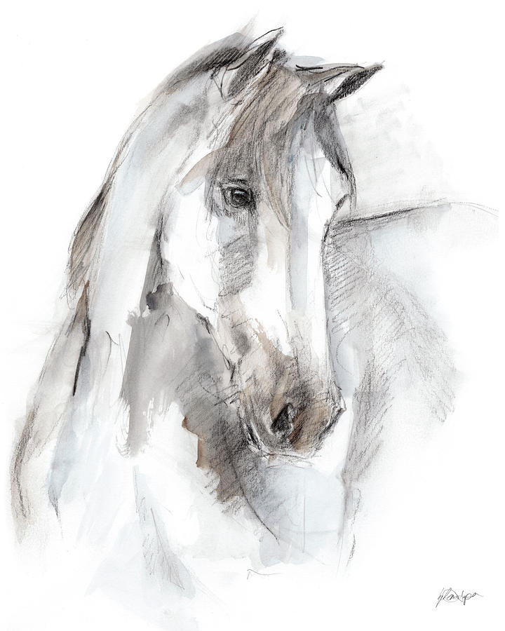 Watercolor Equine Study I Painting by Ethan Harper