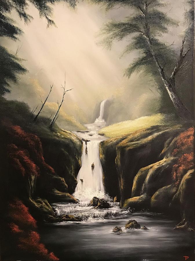 Nature Painting - Waterfall #1 by Tyce Peterson