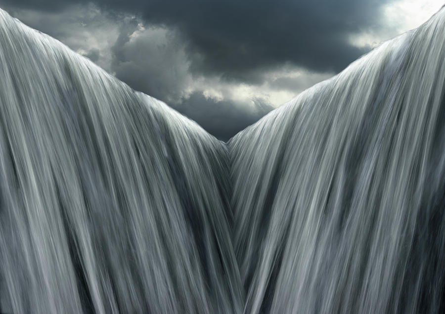 Waterfall With Clouds #1 Photograph by Paul Taylor