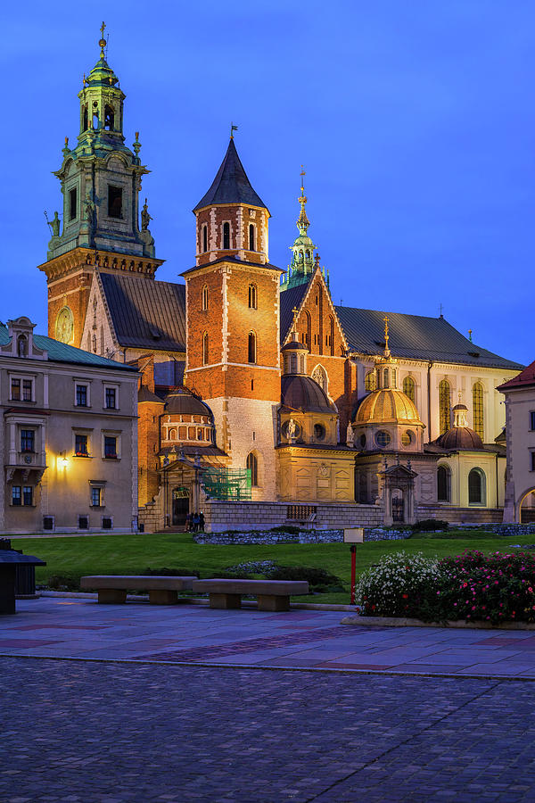 Romanesque Photograph - Wawel Cathedral at Night in Krakow #1 by Artur Bogacki