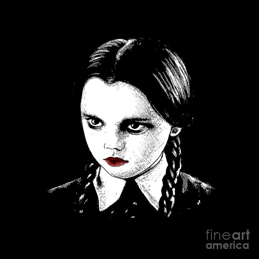 Wednesday Addams Digital Art by Valentina Hramov - Pixels Merch