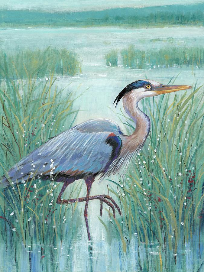 Wetland Heron I Painting by Tim Otoole - Fine Art America