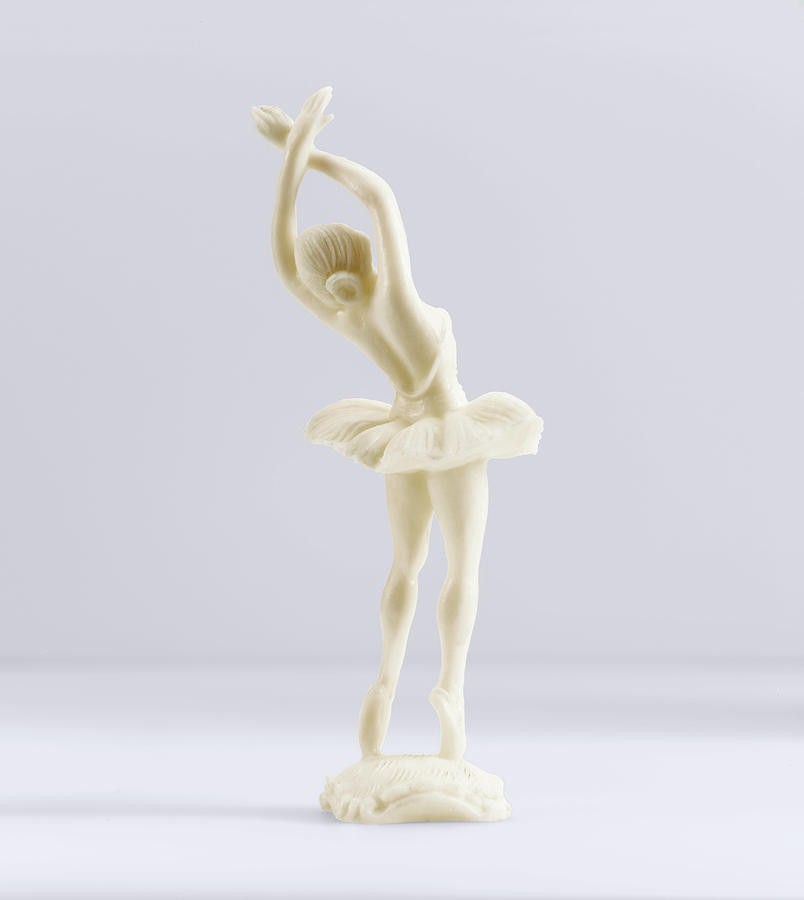 Vintage Drawing - White Ballerina Figurine #1 by CSA Images