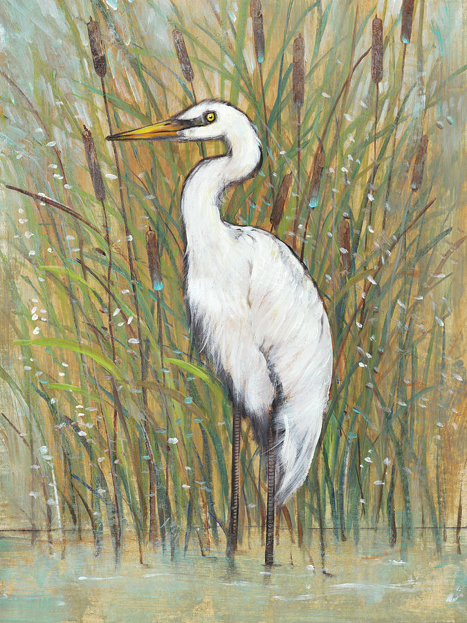White Egret I #1 Painting by Tim Otoole