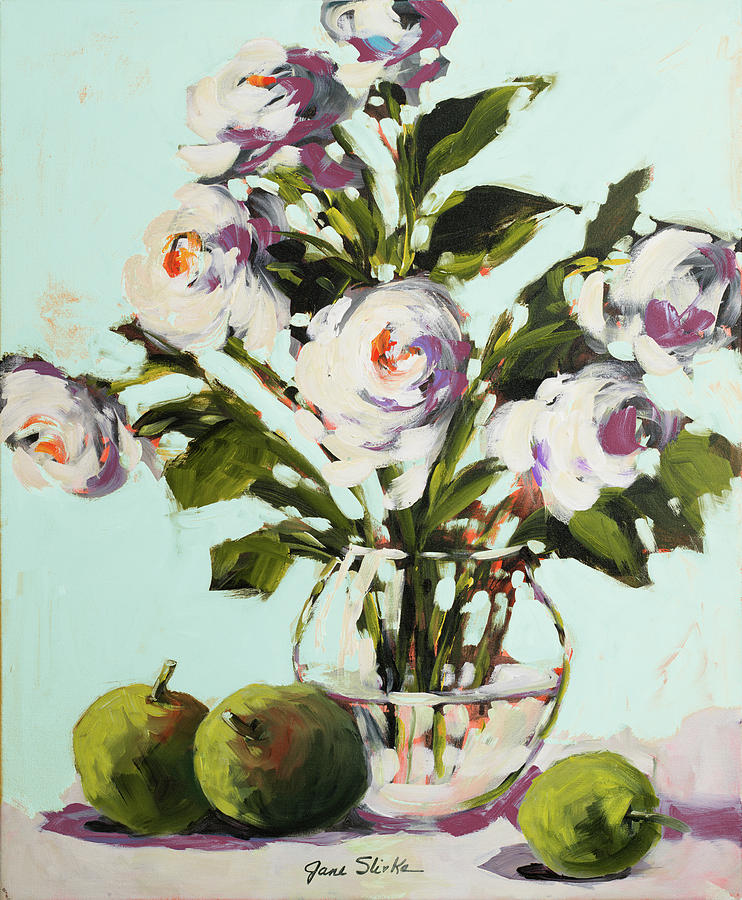 Flower Painting - White Rose #1 by Jane Slivka