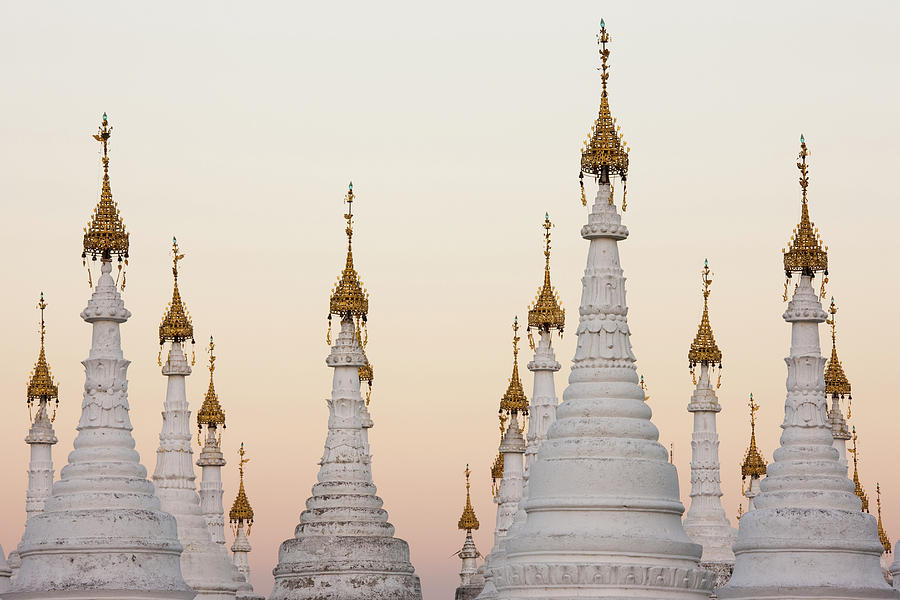 White Stupas At Kuthodaw Pagoda #1 Photograph by Mint Images - Art Wolfe