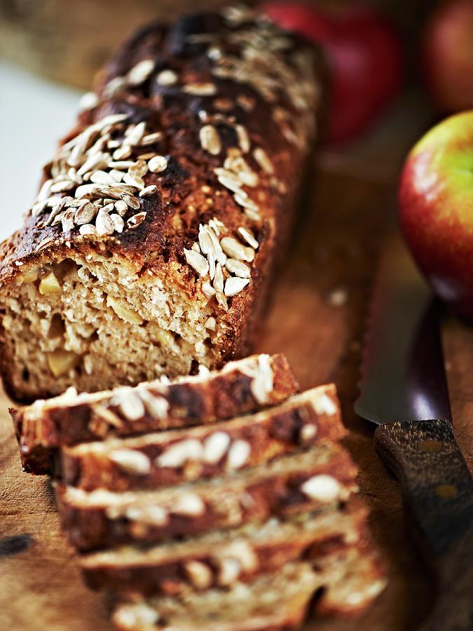 Wholemeal Bread With Apples And Sunflower Seeds #1 Photograph by Hannah Kompanik