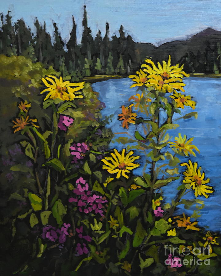 Wild Beauty at Bass Lake #1 Painting by Mary Beth Harrison