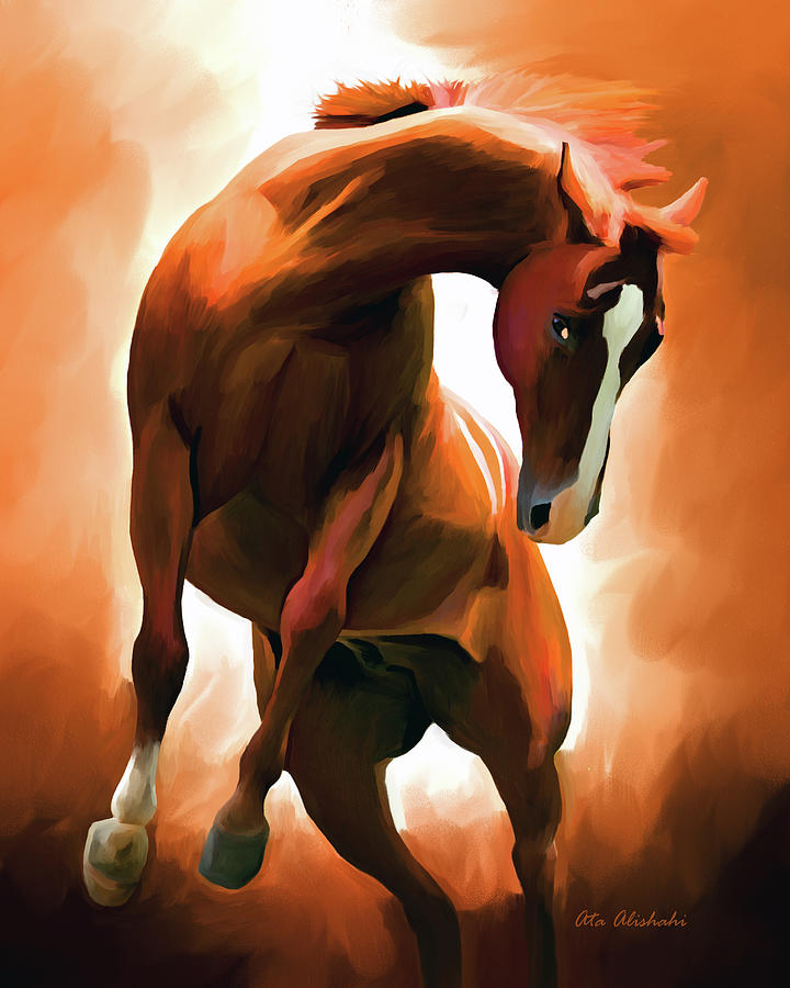 Horse Mixed Media - Wild Horse #1 by Ata Alishahi