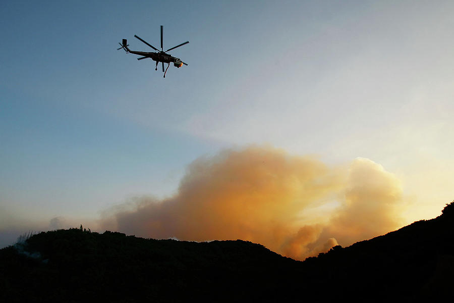 Wildfires Threaten Santa Barbara County #1 Photograph by David Mcnew