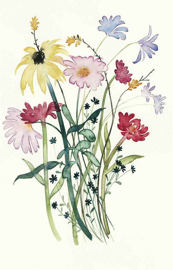 Wildflower Watercolor I #1 Painting by Grace Popp