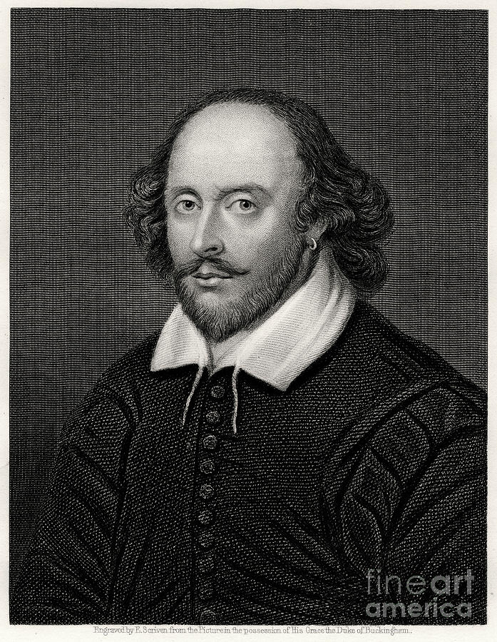William Shakespeare, English #1 Drawing by Print Collector
