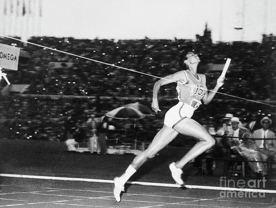 Wilma Rudolph Crossing The Finish Line #1 Photograph by Bettmann