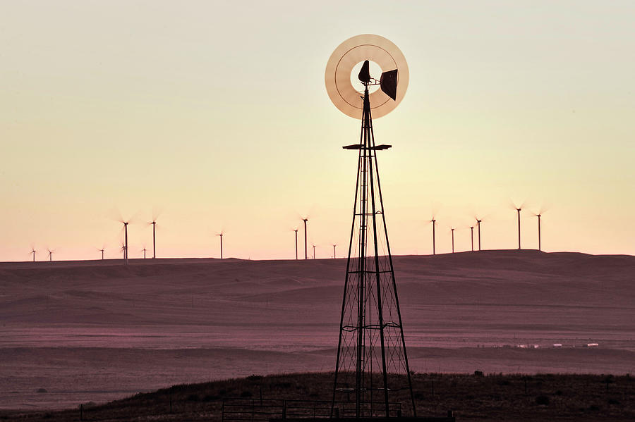 Windmill, Pawnee Natl Grasslands, Co #1 Digital Art by Heeb Photos