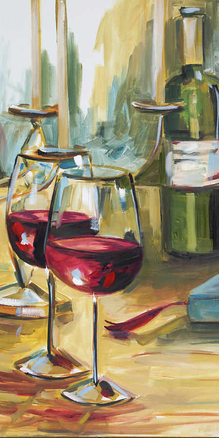 Wine For Two #1 Painting by Heather A. French-roussia