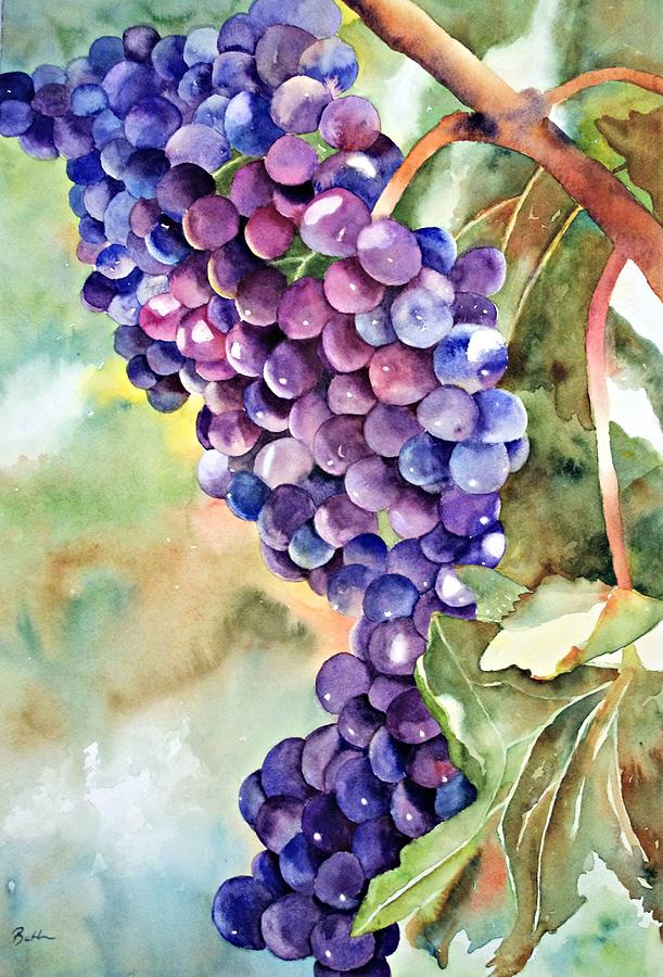 Wine on the Vine #1 Painting by Beth Fontenot