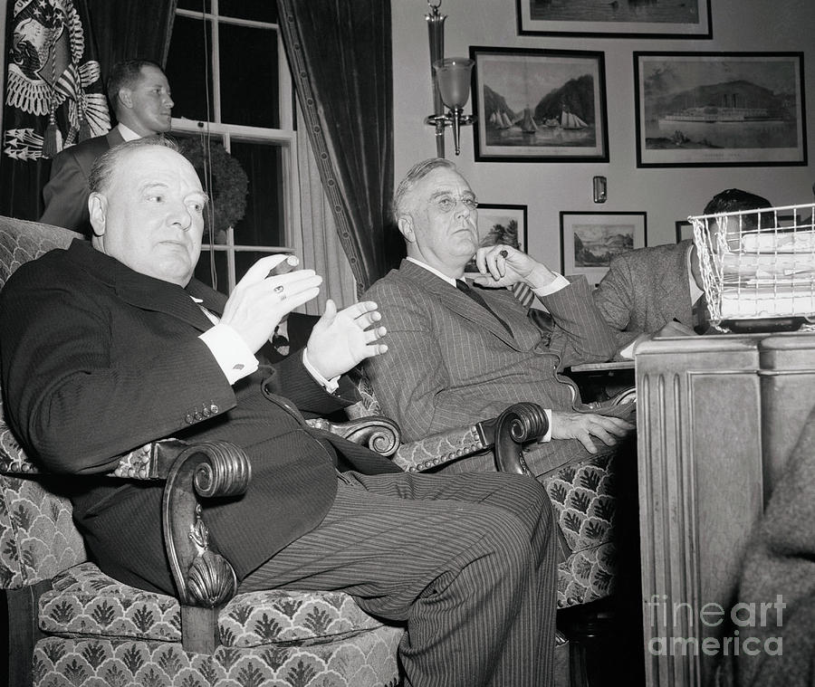 Winston Churchill And Franklin D #1 Photograph by Bettmann