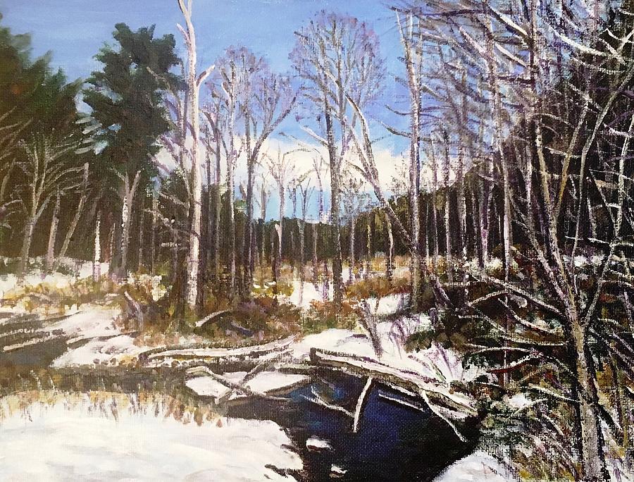 Winter Painting - Winter Brook, Mt. Tom #1 by Richard Nowak