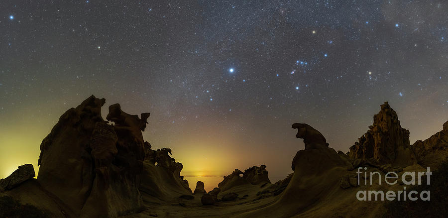 Winter Constellations And Rock Formations #1 Photograph by Amirreza Kamkar / Science Photo Library