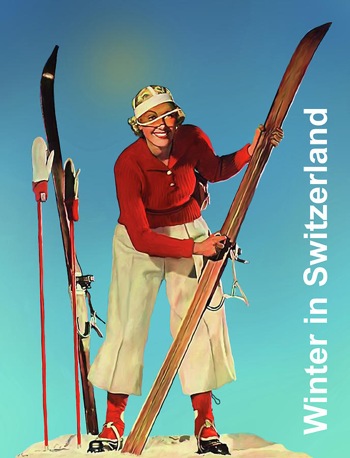 WInter in Switzerland Painting by Long Shot - Fine Art America