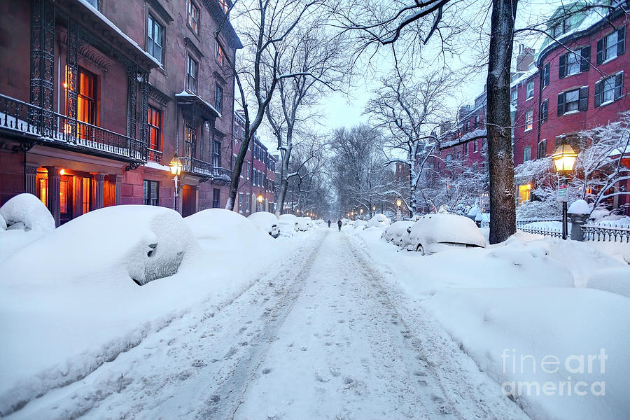 Winter in Boston's Beacon Hill neighborhood by Denis Tangney Jr