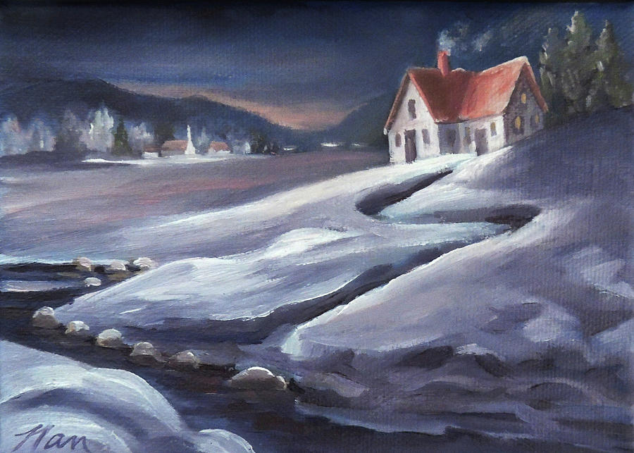 Winter in Vermont #1 Painting by Nancy Griswold
