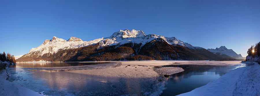 Winter Landscape, Engadine, Switzerland, Panoramic View #1 Digital Art ...