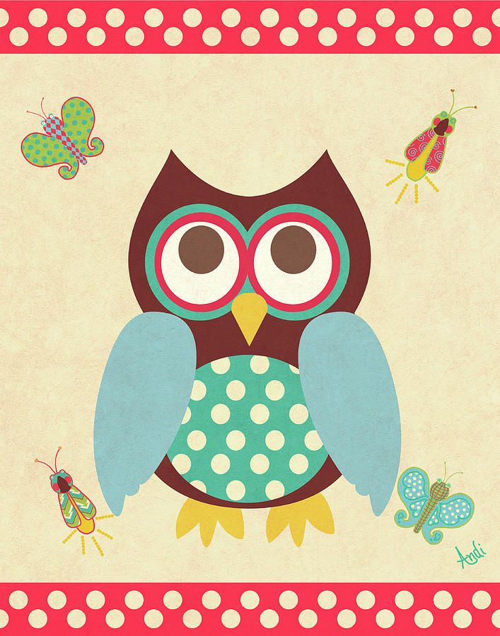 Wise Owls I #1 Mixed Media by Andi Metz