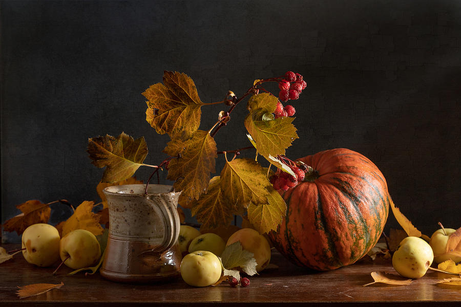 With A Pumpkin #1 Photograph by Stanislav Aristov